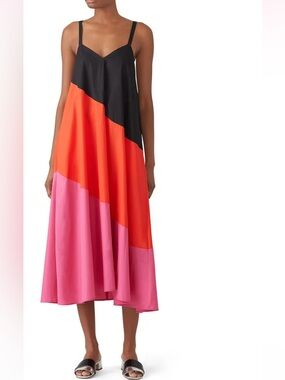VEDA Dress Trio Fiesta Maxi Sundress Women’s Size XL Colorblock Vibrant Resort